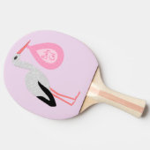 Hübsch Pink Baby Storch Tischtennis Schläger (Seitenansicht)