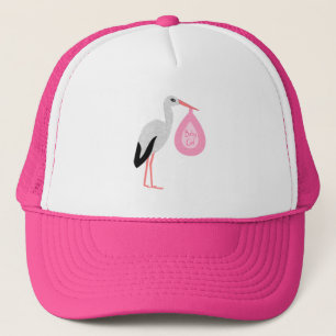 Hübsch Pink Baby Storch Truckerkappe