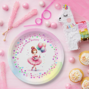 Hübsch Pink Ballerina Girls Geburtstagsparty Pappteller