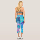 Hübsch Pink Blau Lila Salatfarben Kunst, Dichtung Capri Leggings (Rückseite)