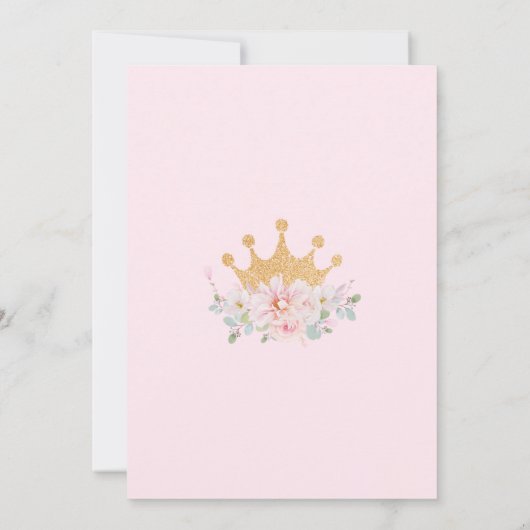 Hübsch Pink Bléal Royal Crocess Birthday I Einladung (Rückseite)