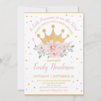 Hübsch Pink Bléal Royal Crocess Birthday I Einladung
