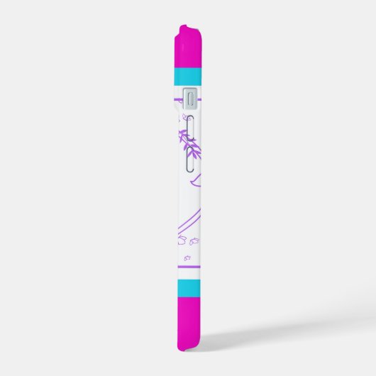 Hübsch Pink & Blue Butterfly iPhone 15 Fall iPhone 15 Hülle (Linke Seite)