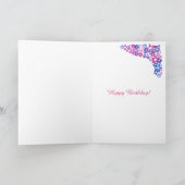 Hübsch Pink Blue Floral Custom Front 21. Geburtsta Karte (Innenseite)