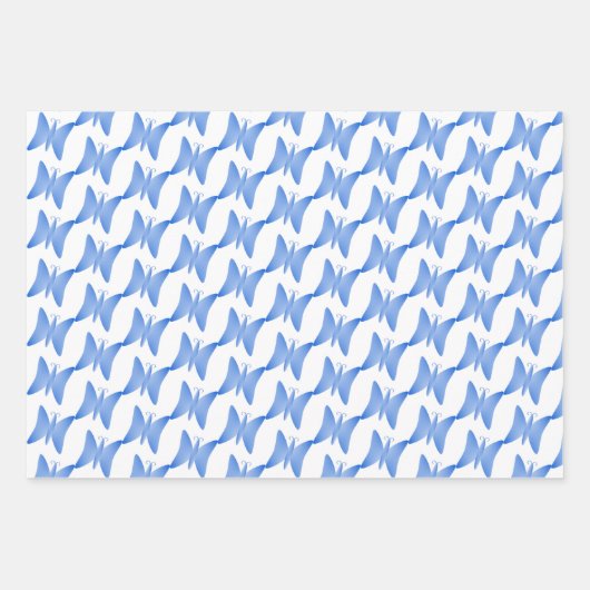 Hübsch Pink Blue Peach Butterfells Geschenkpapier Set (Vorderseite 2)