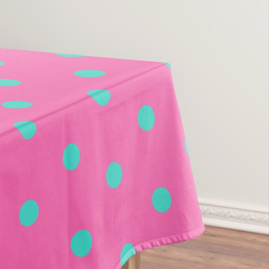 Hübsch Pink Blue Polka Dots Tischdecke (Beispiel)