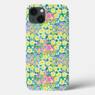 Hübsch Pink Blue Yellow Primroses iPad Mini Fall iPhone 13 Hülle
