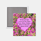 HÜBSCH PINK BLUME GALATIANS 5 MAGNET (Vorderseite/Rückseite)