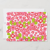 Hübsch Pink Blume Girl Baby Dusche Einladung (Rückseite)