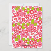 Hübsch Pink Blume Girl Baby Dusche Einladung (Rückseite)