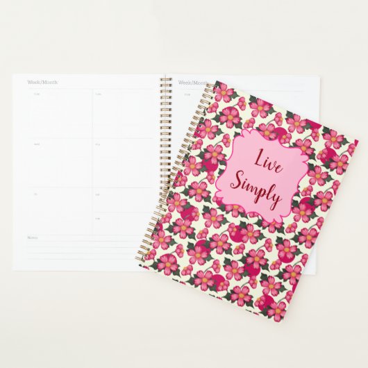 Hübsch Pink Blume Pattern Girly Planer (Anzeige)