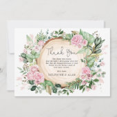 Hübsch Pink Blume Rose Garden Kinderdusche Dankeskarte (Vorderseite)