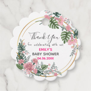 Hübsch Pink Blumenstrauß Dankeschön Kinderdusche Geschenkanhänger