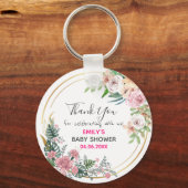 Hübsch Pink Blumenstrauß Dankeschön Kinderdusche Schlüsselanhänger (Vorderseite)