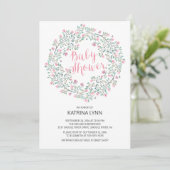 Hübsch Pink Blumenstrauß Girls Babydusche Einladung (Stehend Vorderseite)