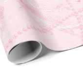 Hübsch Pink Blush Elegante Perlen Brautparty Geschenkpapier (Rolleneckpunkt)