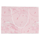 Hübsch Pink Blush Elegante Perlen Brautparty Große Geschenktüte (Rückseite)