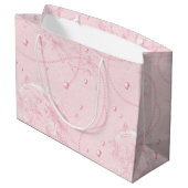 Hübsch Pink Blush Elegante Perlen Brautparty Große Geschenktüte (Rückseite Schrägansicht)