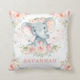 Hübsch Pink Blush Elephant Baby Girl Kinderzimmer Kissen