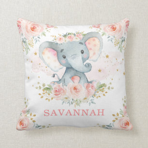 Hübsch Pink Blush Elephant Baby Girl Kinderzimmer Kissen