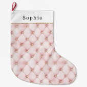 Hübsch Pink Blush Gold Weihnachten Großer Weihnachtsstrumpf (Vorderseite)