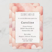 Hübsch Pink Blush Herzen Geburtstag Einladung (Vorne/Hinten)