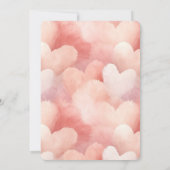 Hübsch Pink Blush Herzen Geburtstag Einladung (Rückseite)