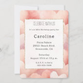 Hübsch Pink Blush Herzen Geburtstag Einladung (Vorderseite)