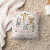 Hübsch Pink Blush Jungle Safari Animals Baby Girl Kissen (Decke)