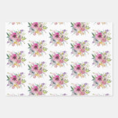 Hübsch Pink Boho Floral Bouquet Geschenkpapier Set (Vorderseite)