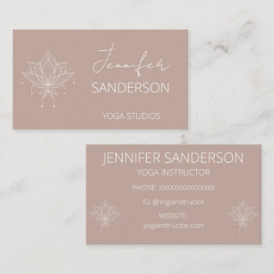 Hübsch Pink Boho Floral Lotus Yoga Instruktor Visitenkarte