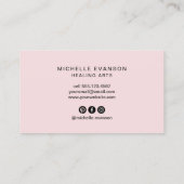 Hübsch Pink Boho Kristallheilkunst Visitenkarte (Rückseite)