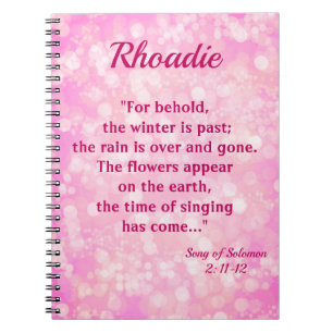 Hübsch Pink Bokeh Song der Solomon-Schrift Notizblock