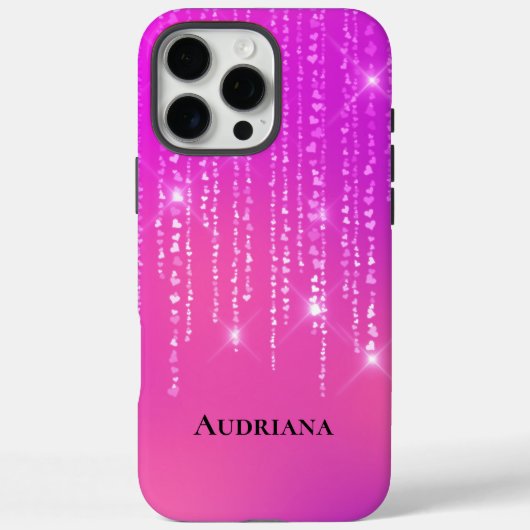 Hübsch Pink Bokeh Sparkle Herz Case-Mate iPhone Hülle (Rückseite)