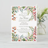 Hübsch Pink Botanical Birthday Luncheon Einladung (Stehend Vorderseite)