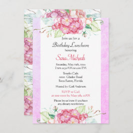 Hübsch Pink Botanical Birthday Luncheon Einladung