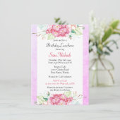 Hübsch Pink Botanical Birthday Luncheon Einladung (Stehend Vorderseite)