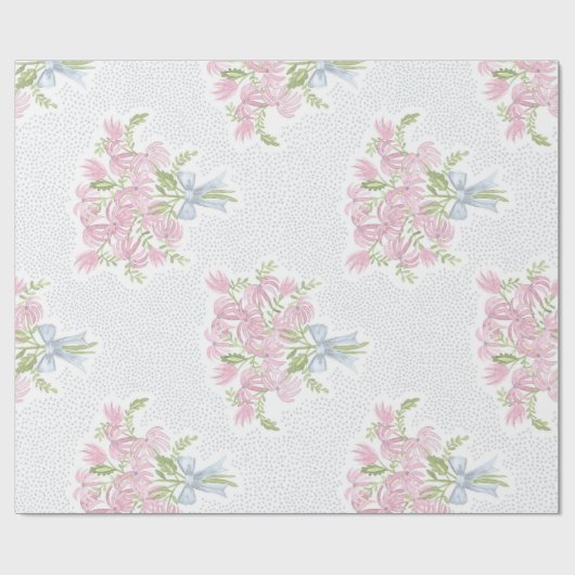 Hübsch Pink Bouquet Geschenkpapier (Flach)
