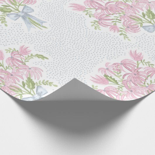 Hübsch Pink Bouquet Geschenkpapier (Ecke)