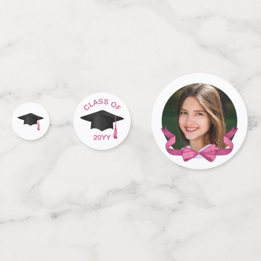 Hübsch Pink Bow Fotos Future Bright Abschluss Konfetti (Rückseiten)