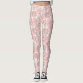 Hübsch Pink Brown Floral Leggings (Vorderseite)