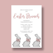 Hübsch Pink Bunny Oaster Brunch Einladung