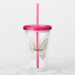 Hübsch Pink Butterfly Flügel Acryltrinkbecher