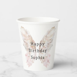 Hübsch Pink Butterfly Flügel Geburtstag Pappbecher