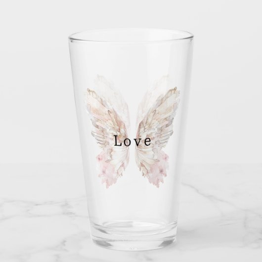 Hübsch Pink Butterfly Flügel Glas (Vorderseite)