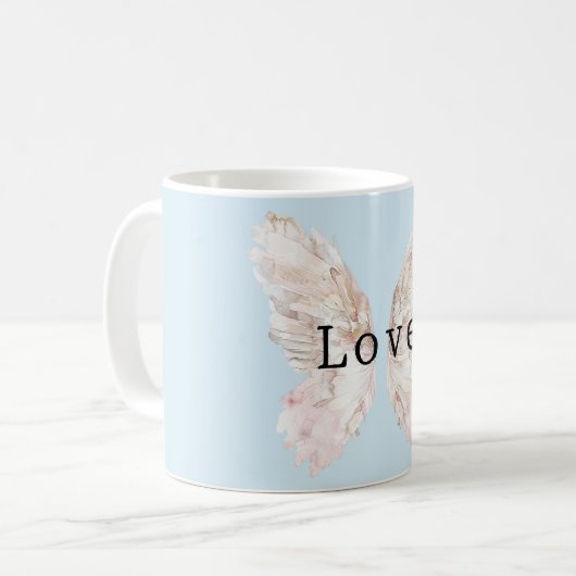 Hübsch Pink Butterfly Flügel Kaffeetasse (Vorderseite Links)