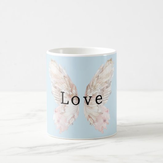 Hübsch Pink Butterfly Flügel Kaffeetasse (Mittel)