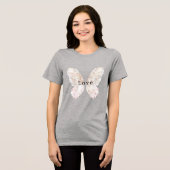 Hübsch Pink Butterfly Flügel Tri-Blend Shirt (Vorderseite voll)