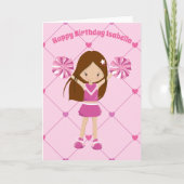 Hübsch Pink Cheerleader Personalisiert Birthday Gi Karte (Vorderseite)