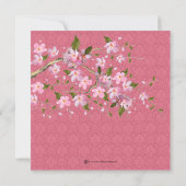 Hübsch Pink Cherry Blossom Babydusche Einladung (Rückseite)